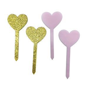 Products: Heart acrylic cupcake toppers - Pixie Party Boutique