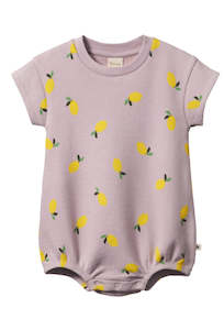 Nature Baby: Juno Romper Waffle - Lilac Lemon Print