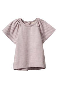 Faye Tee - Lilac/Natural Pinstripe