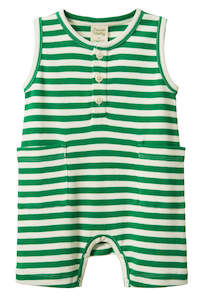 Nature Baby: Camper Suit - Kelly Green Sea Stripe