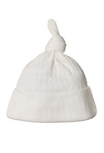 Nature Baby: Knotted Beanie Pointelle - Natural