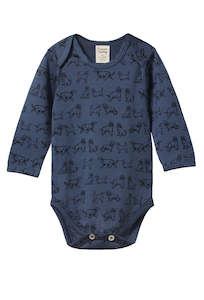 Merino Essential L/S Bodysuit - Dog Days Print