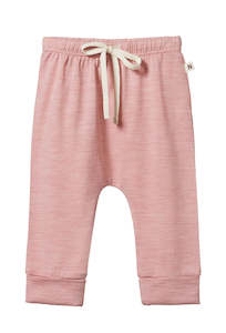 Nature Baby: Merino Essential Drawstring Pants - Mauve Marle