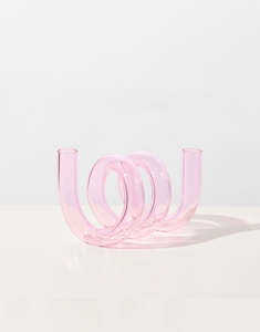 Glassware: Curly Vase/Candle Holder - Pink