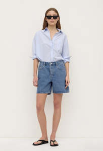 Mid Rise Vintage Denim Short - Dark Stone