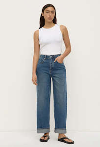 Women's Oversized High Rise Jean - Dark Indigo