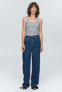 Relaxed Curved Jean - Washed Indigo