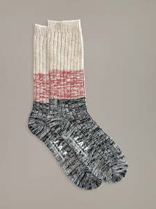 Port Sock - Beige/Cinnabar/Black