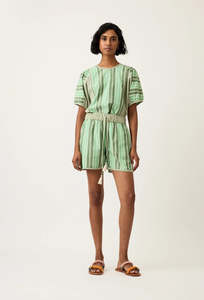 Iris Short - Green Stripe