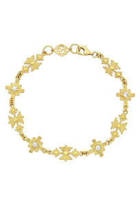 Ayllu Bracelet - 22k Gold Plate with White Zircon