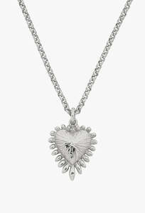 Mini Heart Ray Necklace - Sterling Silver