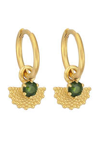 New Arrivals: Eos Earrings - 22k Gold Plate with Chrome Diopside