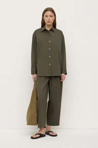 Marigold Poplin Shirt - Moss