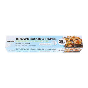 Sustainable Household Essentials: Brown Baking Paper 25m - Unbleached