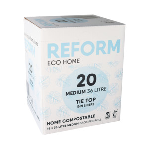 Sustainable Household Essentials: Med 36L Bin Liners - Case of 20 Rolls