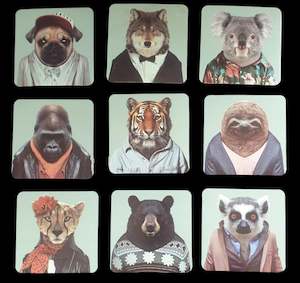 Homewares: Set of Preppy Animal Fridge Magnets