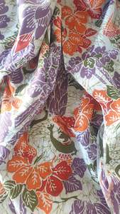 Fabric Library: Vintage Indonesian Orange & Purple Cotton 3.5m