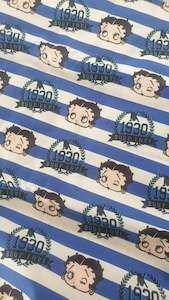 Fabric Library: Fabric - Betty Boop Blue Stripe 1.8m