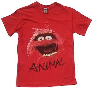 Womens Tees T Shirts: Vintage Muppets Animal Red T-Shirt (Medium)