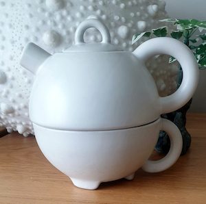 Tableware: Vintage Broste Copenhagen 1980s Stacking Teapot & Cup