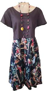 Planet Retro Originals: Cowboy Brown Top Audrey Dress - Planet Retro Original (Large)