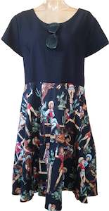 Planet Retro Originals: Cowboy Black Top Audrey Dress - Planet Retro Original (Large)