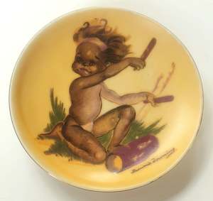 Tableware: 1950s Vintage Brownie Downing Australia Plate - Drummer Child
