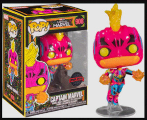 Black Light Funko Pop Vinyls: Pop Vinyl - Captain Marvel Black Light #908