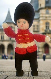 Christmas: Vintage Knitted Marching Band Man Toy