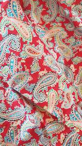 Vintage Red Paisley Cotton 1.4m