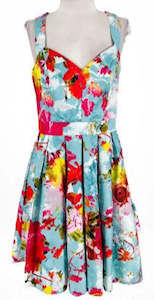 Other Womens Clothing: Turquoise Floral Casual/Cocktail Dress (Small)