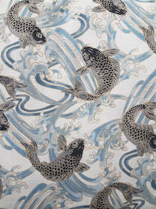 Fabric Textiles: SALE Fabric - Japanese Koi (Japan)