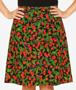 Other Womens Clothing: Cherry Skirt - Planet Retro Original (Large)