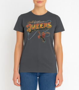 Spiderman Queens Grey Ladies T-Shirt (Medium)