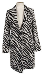 B&W Tiger Stripe Women's Coat (Small)