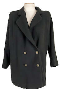 Other Womens Clothing: Vintage Black Wool Women's Coat (Large)