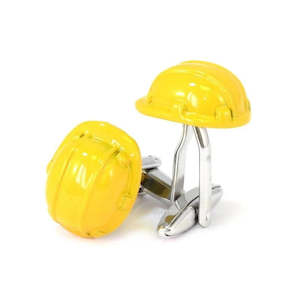 Yellow Construction Hats Cufflinks