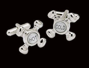 Cufflinks: Silver Taps Plumbers Cufflinks