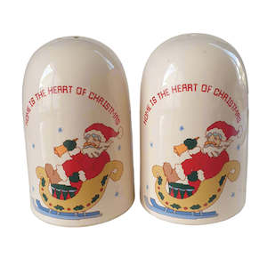 Vintage 1980s Russ Christmas Salt & Pepper Set