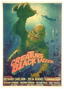 Creature from the Black Lagoon Colour - A3 Art Print