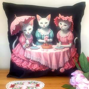 Kitty Afternoon Tea - Lu Lu Deluxe NZ - Cushion Cover