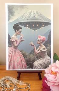 Kiwiana: Pink Flamingo - Lu Lu Deluxe NZ - A4 Art Print