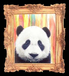 Fashion: Art of Panda Bears Wooden Brooch
