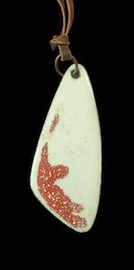 Vintage 1970s Enamelled White & Red Copper Necklace