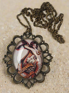 Forget Me Not Mermaid - Tattoo Art Necklace