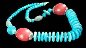 Necklaces: Vintage Turquoise & Amber Tones Necklace