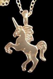 Necklaces: Gold Tone Tiny Unicorn Necklace