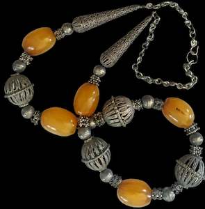 Necklaces: Vintage - Ethnic Mustard Bead Necklace