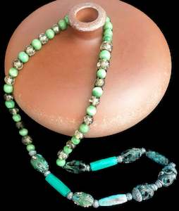 Vintage Ethnic Sea Green Necklace
