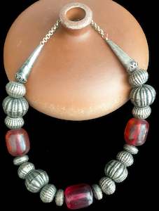 Vintage Ethnic Big Amber Beads Necklace